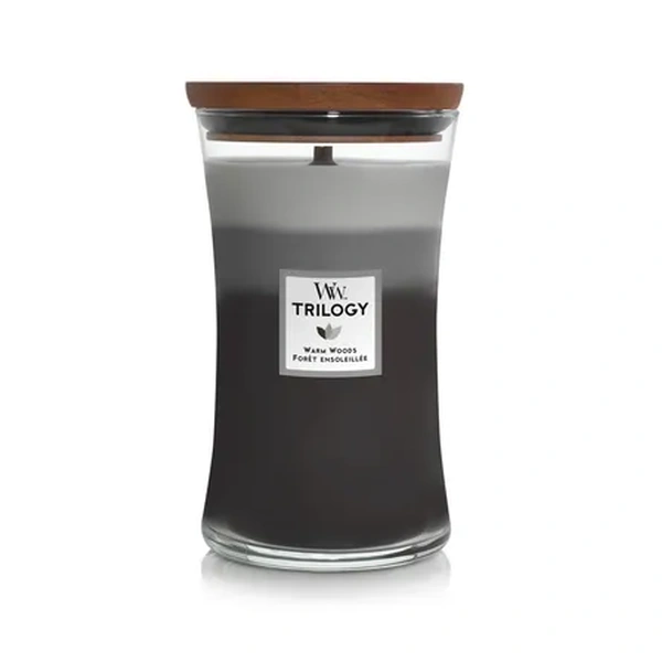 Ароматична свічка з ароматом дуба, ванілі та сандалу