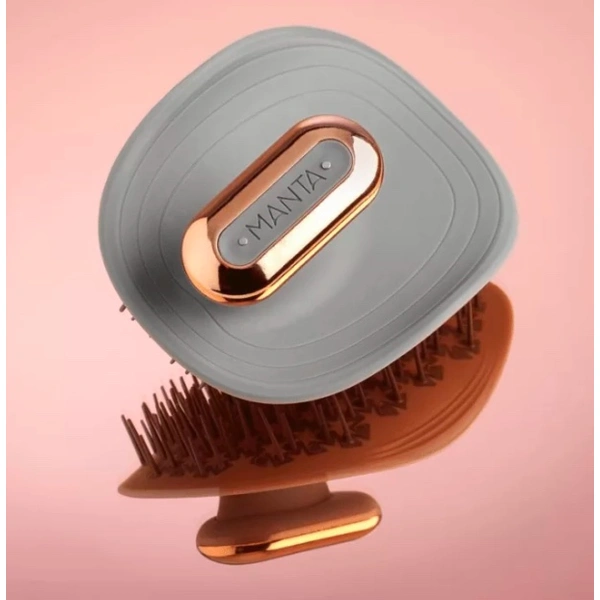 Вібруюча масажна щітка для шкіри голови та волосся з тримачем