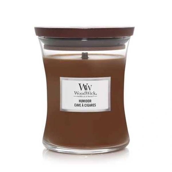 Ароматична свічка з ароматом суміші тютюнового листя та замші