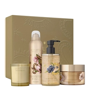 Подарунковий набір (свічка+гель-пінка для душу+мило для рук+крем для тіла)