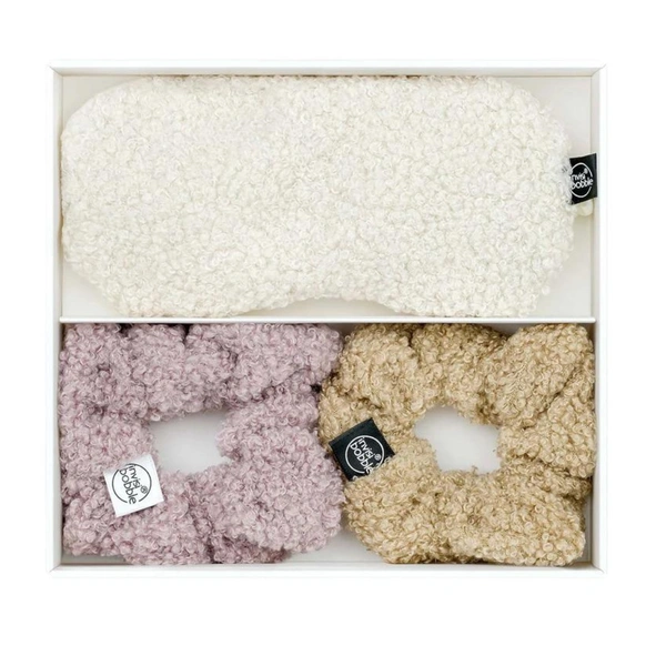 Набір з двох резинок для волосся та маски для сну