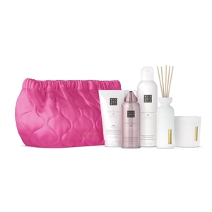 Подарунковий набір (аромадифузор+пінка для душу+свічка+крем для тіла+мус для тіла+косметичка)