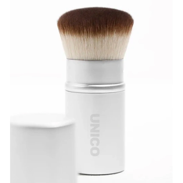 Висувний пензлик-кабукі зі щільними веганським ворсом для рівномірного нанесення пудри