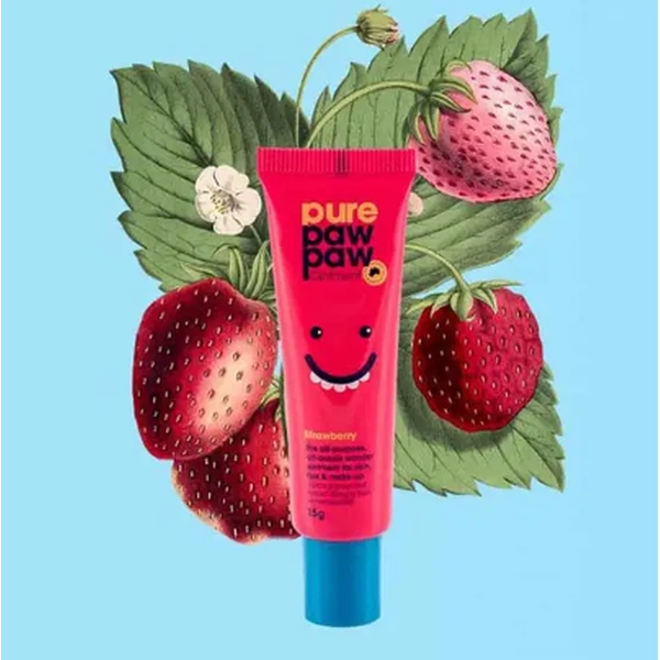 Відновлювальний бальзам для губ з ароматом полуниці