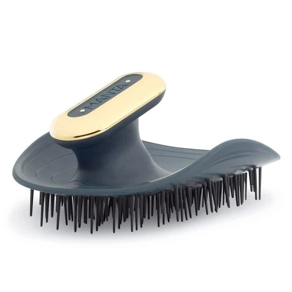 Вібруюча масажна щітка для шкіри голови та волосся з тримачем