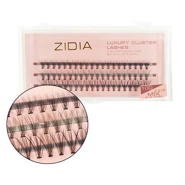 Вії пучкові (3 стрічки, розмір 8,10,12 мм)